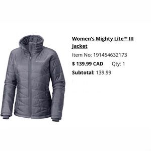 Columbia Women’s Mighty Lite 3 Jacket - Twilight Size Medium